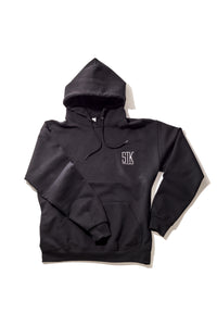 black hoodie with STK logo